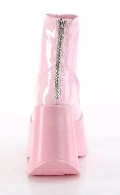 Demonia Shoes DYNAMITE-100 Baby Pink Holo Ankle Boots