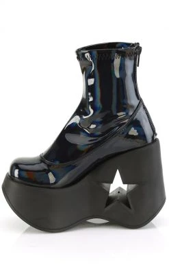 Demonia DYNAMITE-100 Black Holo Ankle Boots