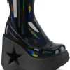 Demonia DYNAMITE-100 Black Holo Ankle Boots