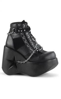 Demonia Shoes DYNAMITE-101 Black Ankle Boots