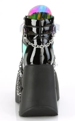 Demonia Shoes DYNAMITE-101 Black Holographic Ankle Boots 12 Demonia Shoes DYNAMITE-101 Black Holographic Ankle Boots