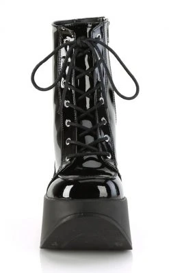 Demonia DYNAMITE-106 Black Patent Ankle Boots Shoes