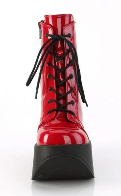 Demonia DYNAMITE-106 Red Patent Ankle Boots