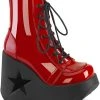 Demonia DYNAMITE-106 Red Patent Ankle Boots