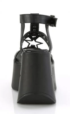 Demonia DYNAMITE-12 Black Matte Wedge Sandals Shoes