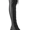 Demonia Shoes DYNAMITE-300 Black Matte Thigh High Boots