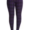 Banned Apparel Clothing Damien Tartan Jeans | Purple