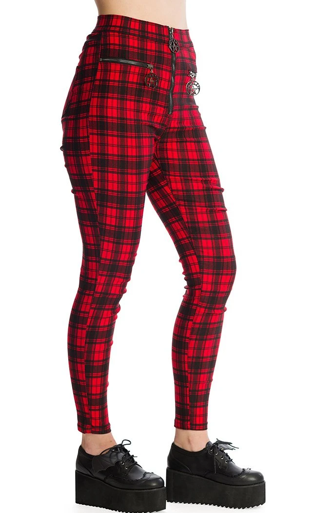 Banned Apparel Damien Tartan Jeans | Red 5 Banned Apparel Damien Tartan Jeans | Red