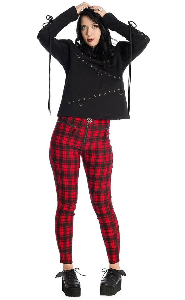 Banned Apparel Damien Tartan Jeans | Red 3 Banned Apparel Damien Tartan Jeans | Red