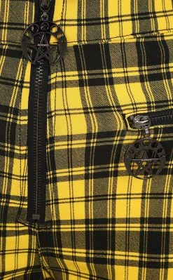 Banned Apparel Damien Tartan Jeans | Yellow Clothing