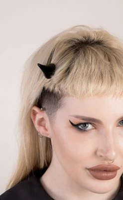 Cold Black Heart Damn Fly Succubi Devil Horns. Accessories