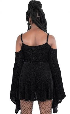 Killstar Dark Drifter Velvet Dress Clothing