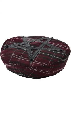 Killstar Dark Fate Beret | Blood Tartan Accessories 7 Killstar Dark Fate Beret | Blood Tartan Accessories