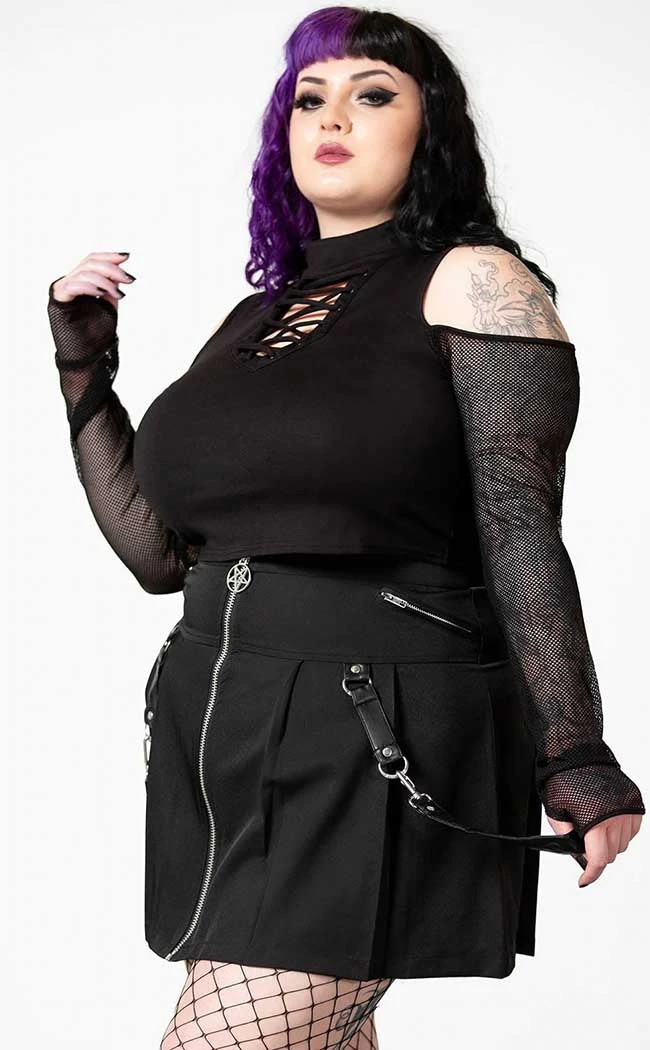 Killstar Dark Half Long Sleeve Top Clothing 4 Killstar Dark Half Long Sleeve Top Clothing