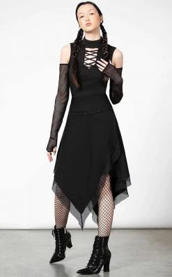 Killstar Dark Half Long Sleeve Top Clothing 12 Killstar Dark Half Long Sleeve Top Clothing