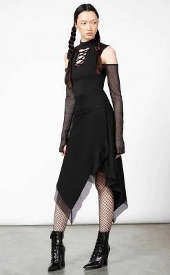 Killstar Dark Half Long Sleeve Top Clothing 14 Killstar Dark Half Long Sleeve Top Clothing