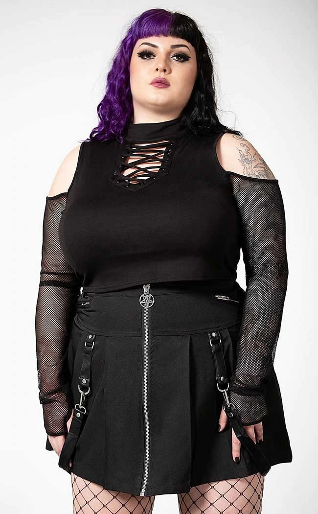 Killstar Dark Half Long Sleeve Top Clothing 8 Killstar Dark Half Long Sleeve Top Clothing