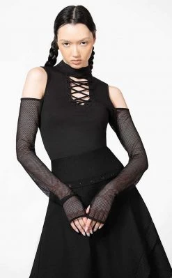 Killstar Dark Half Long Sleeve Top Clothing