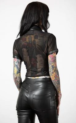 Killstar Clothing Dark Halo Crop Shirt