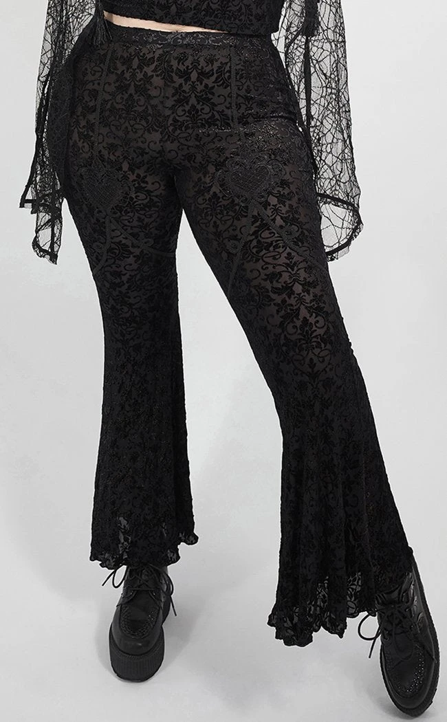 Punk Rave Clothing Dark Magician Velvet Flares | Plus Size 4 Punk Rave Clothing Dark Magician Velvet Flares | Plus Size