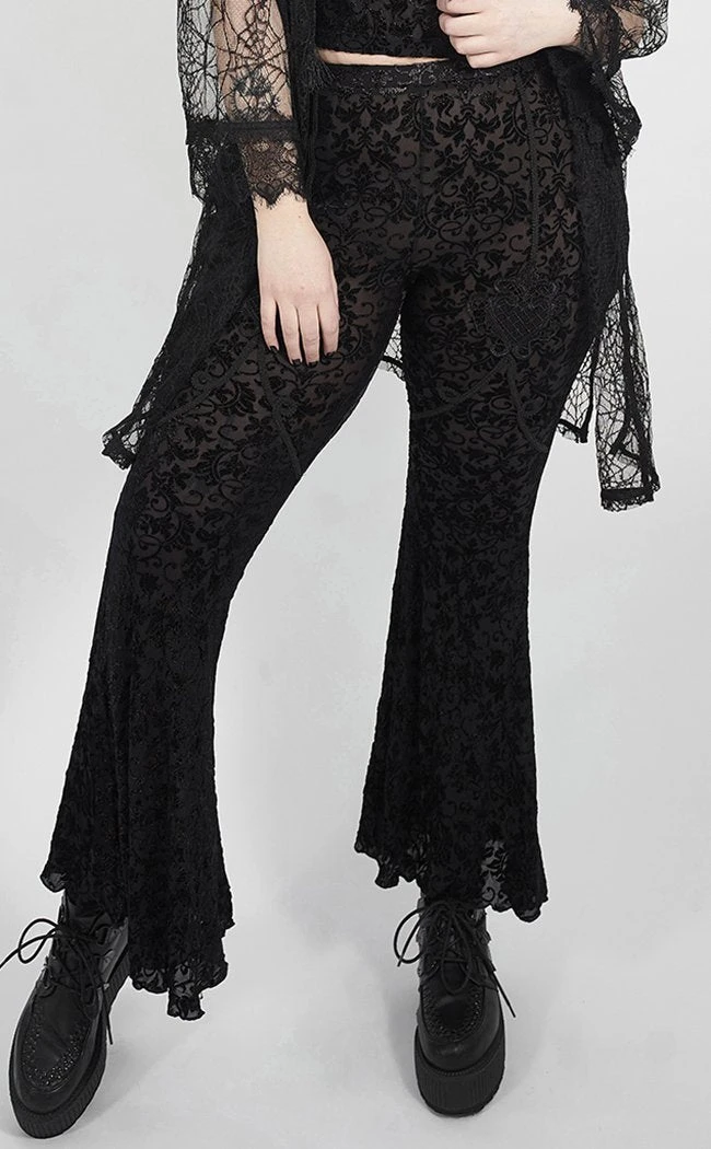 Punk Rave Clothing Dark Magician Velvet Flares | Plus Size 5 Punk Rave Clothing Dark Magician Velvet Flares | Plus Size