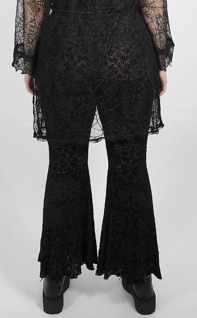 Punk Rave Clothing Dark Magician Velvet Flares | Plus Size 6 Punk Rave Clothing Dark Magician Velvet Flares | Plus Size