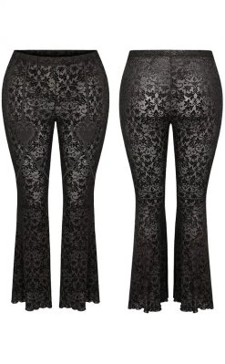 Punk Rave Clothing Dark Magician Velvet Flares | Plus Size 11 Punk Rave Clothing Dark Magician Velvet Flares | Plus Size