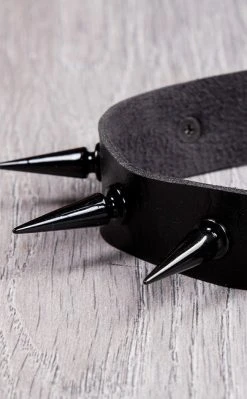 Cold Black Heart Dark Malevolence Spiked Choker In Black