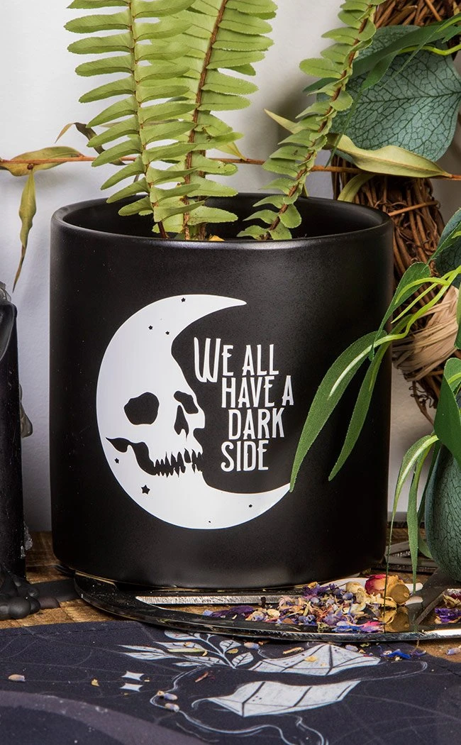 Death By Plants Home & Gifts Dark Side Plant Pot | White On Black 3 Death By Plants Home & Gifts Dark Side Plant Pot | White On Black