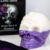 Luna Moth Day Of The Dead Skull Candle | Aronia Berry & Hemp Seed
