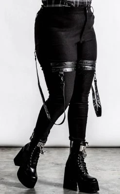 Killstar Clothing Dead Resistance Skinny Trousers | Black