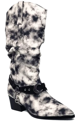 Y.R.U Death Proof Black Tie Dye Boots 10 Y.R.U Death Proof Black Tie Dye Boots