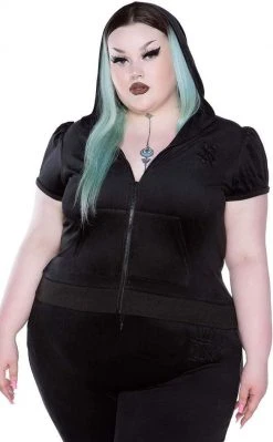 Killstar Dee-Lux Velvet Hoodie | Black