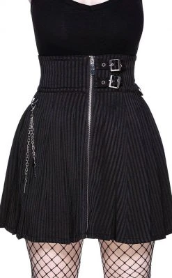 Killstar Devil In Disguise Skirt | Pinstripe