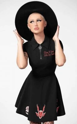 Killstar Devil's Contract Collar Dress Clothing