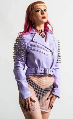Killstar Disharmony Biker Jacket | Lilac