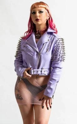 Killstar Disharmony Biker Jacket | Lilac