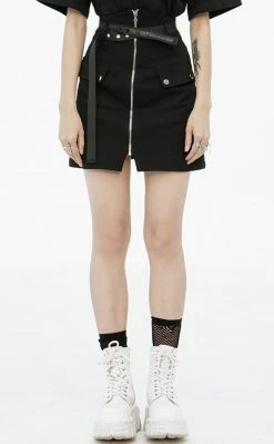 Punk Rave Disintegration Denim Skirt Clothing