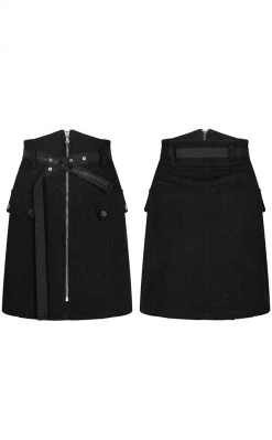 Punk Rave Disintegration Denim Skirt Clothing