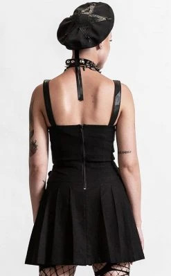 Killstar Distortion Pleated Dress | Black Clothing