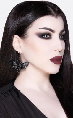 Killstar Drawn 2 Light Earrings | Black Accessories