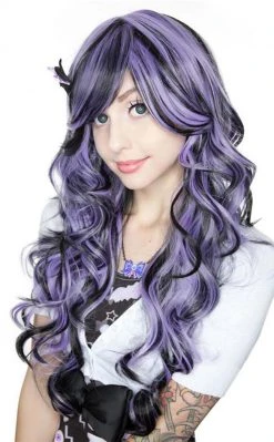 Rockstar Wigs Duplicity Wig Creepie Cutie Lavender Black Wig Beauty