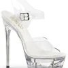 Pleaser Pole Shoes ECLIPSE-608 Clear Heels