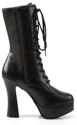 Pleaser Pole Shoes ELECTRA-1020 Black Faux Leather Ankle Boots