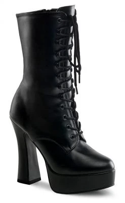 Pleaser Pole Shoes ELECTRA-1020 Black Faux Leather Ankle Boots
