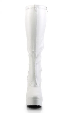 Pleaser ELECTRA-2000Z White Matte Knee High Boots