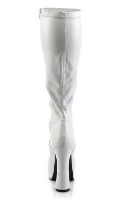 Pleaser ELECTRA-2000Z White Matte Knee High Boots