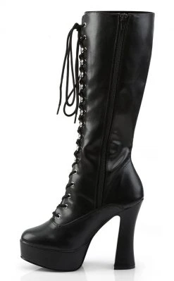 Pleaser ELECTRA-2020 Black Knee High Boots Pole Shoes