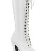 Pleaser Pole Shoes ELECTRA-2020 White Knee High Boots