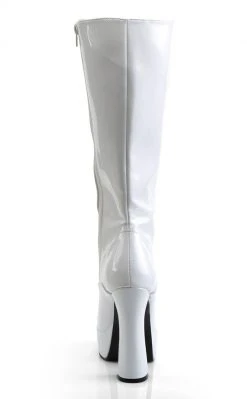 Pleaser Pole Shoes ELECTRA-2020 White Patent Knee High Boots